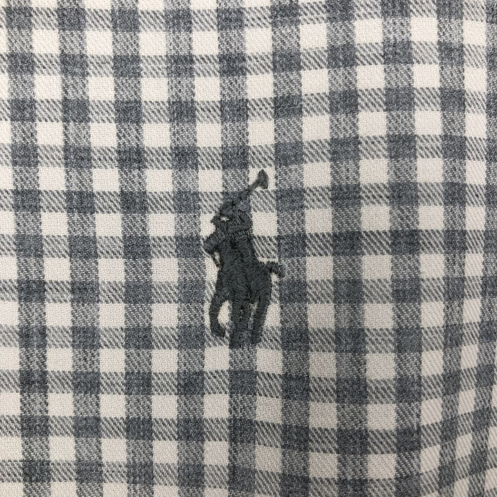 Ralph Lauren CLASSIC FIT Check Pattern Long-Sleeve Button-Down Check Shirt, Men's Size XL (approx.) cotton gray type Vintage Second Hand