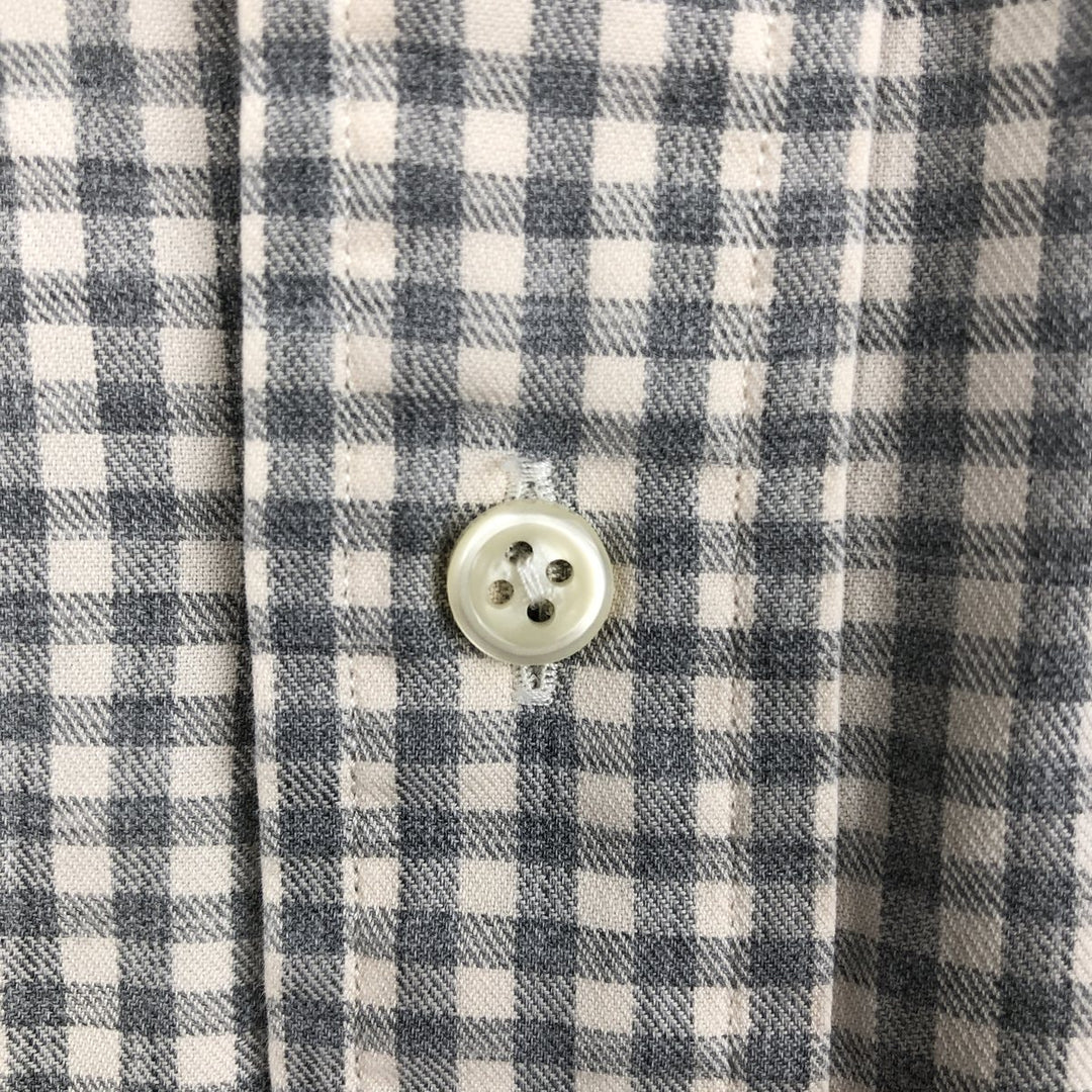 Ralph Lauren CLASSIC FIT Check Pattern Long-Sleeve Button-Down Check Shirt, Men's Size XL (approx.) cotton gray type Vintage Second Hand