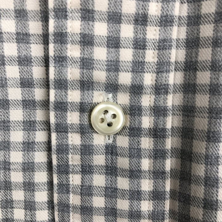 Ralph Lauren CLASSIC FIT Check Pattern Long-Sleeve Button-Down Check Shirt, Men's Size XL (approx.) cotton gray type Vintage Second Hand