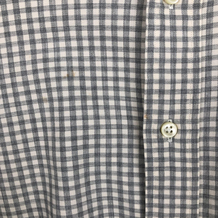 Ralph Lauren CLASSIC FIT Check Pattern Long-Sleeve Button-Down Check Shirt, Men's Size XL (approx.) cotton gray type Vintage Second Hand