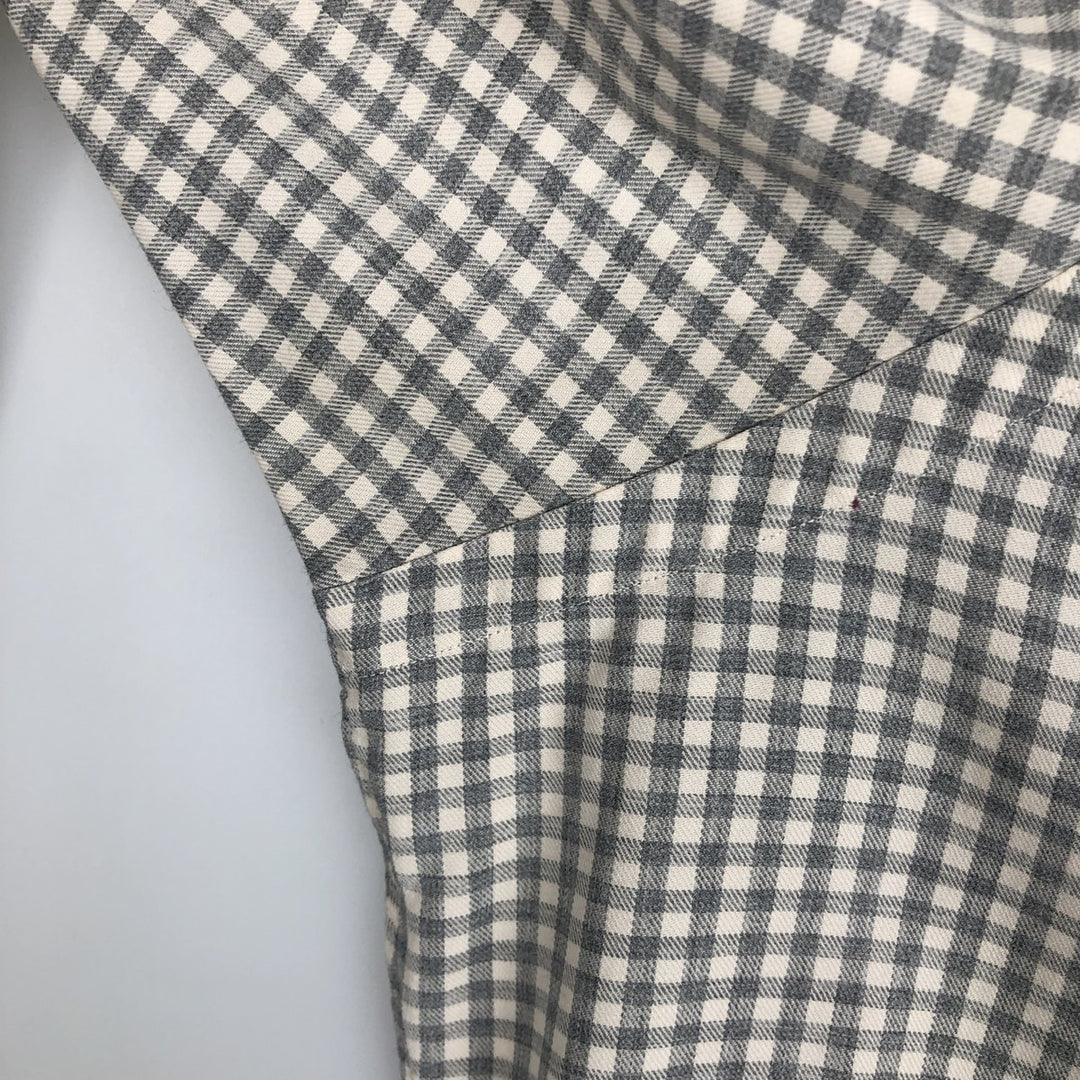 Ralph Lauren CLASSIC FIT Check Pattern Long-Sleeve Button-Down Check Shirt, Men's Size XL (approx.) cotton gray type Vintage Second Hand