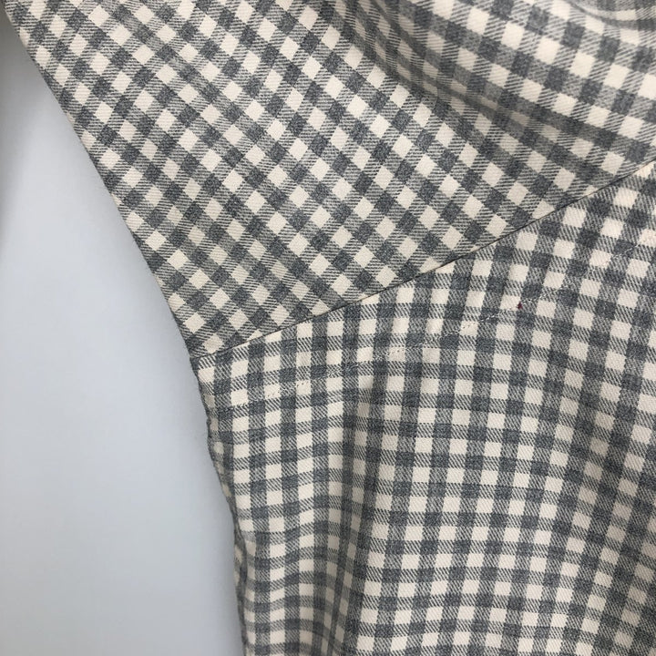 Ralph Lauren CLASSIC FIT Check Pattern Long-Sleeve Button-Down Check Shirt, Men's Size XL (approx.) cotton gray type Vintage Second Hand