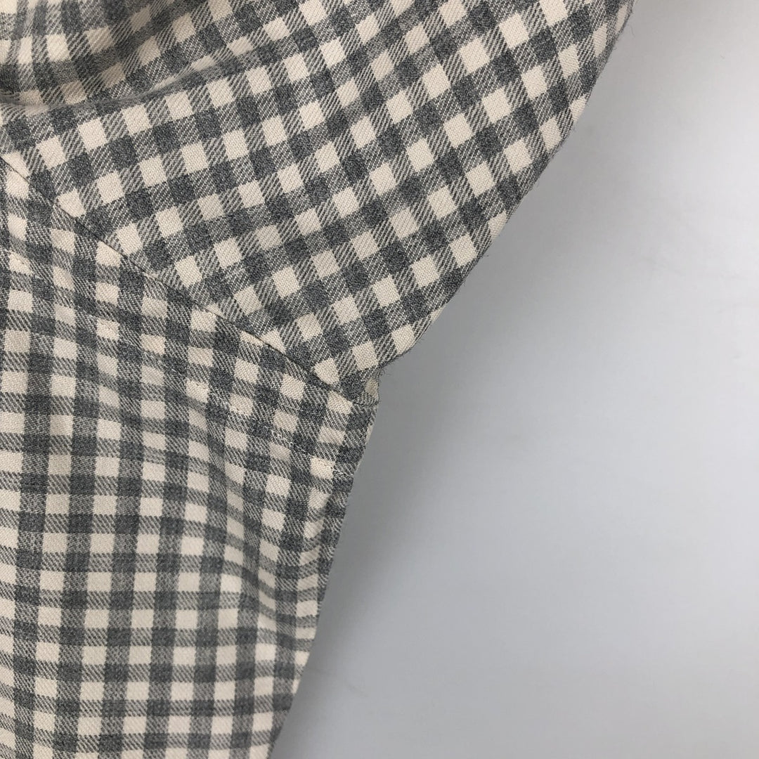 Ralph Lauren CLASSIC FIT Check Pattern Long-Sleeve Button-Down Check Shirt, Men's Size XL (approx.) cotton gray type Vintage Second Hand