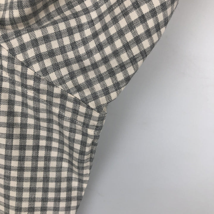 Ralph Lauren CLASSIC FIT Check Pattern Long-Sleeve Button-Down Check Shirt, Men's Size XL (approx.) cotton gray type Vintage Second Hand