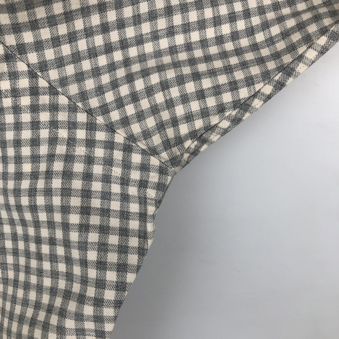 Ralph Lauren CLASSIC FIT Check Pattern Long-Sleeve Button-Down Check Shirt, Men's Size XL (approx.) cotton gray type Vintage Second Hand
