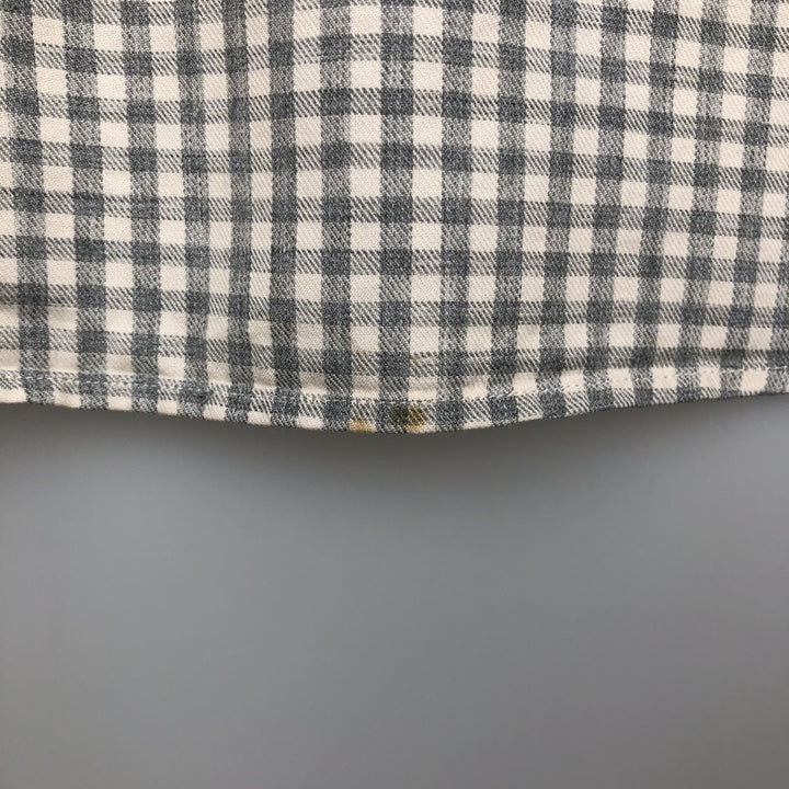 Ralph Lauren CLASSIC FIT Check Pattern Long-Sleeve Button-Down Check Shirt, Men's Size XL (approx.) cotton gray type Vintage Second Hand