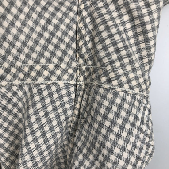 Ralph Lauren CLASSIC FIT Check Pattern Long-Sleeve Button-Down Check Shirt, Men's Size XL (approx.) cotton gray type Vintage Second Hand