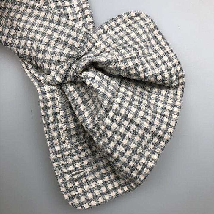 Ralph Lauren CLASSIC FIT Check Pattern Long-Sleeve Button-Down Check Shirt, Men's Size XL (approx.) cotton gray type Vintage Second Hand