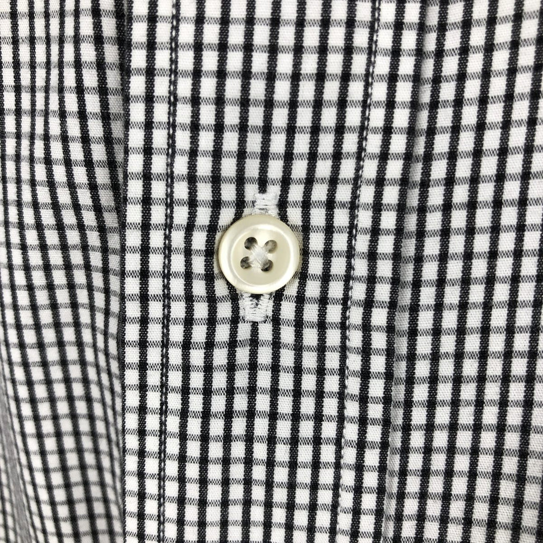 Ralph Lauren BLAIRE long sleeve button down check shirt, men's XL size cotton black type Vintage Second Hand