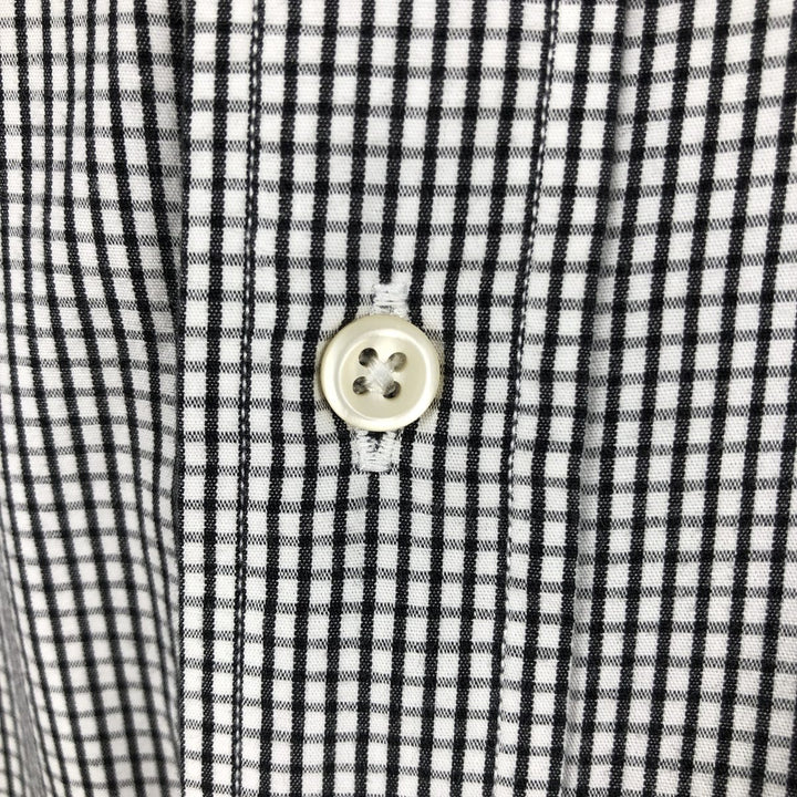 Ralph Lauren BLAIRE long sleeve button down check shirt, men's XL size cotton black type Vintage Second Hand