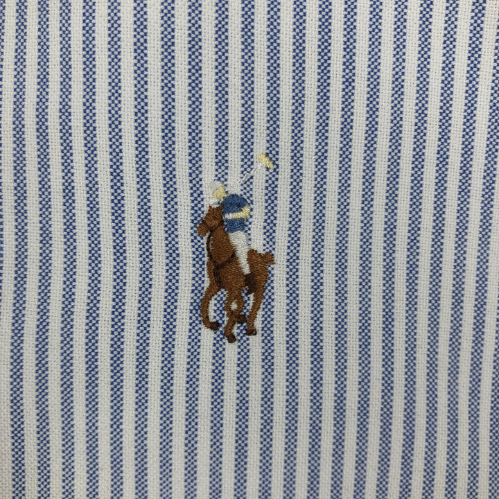 Ralph Lauren Classic Fit Long Sleeve Button Down Striped Shirt, Men's Size L cotton blue type Vintage Second Hand
