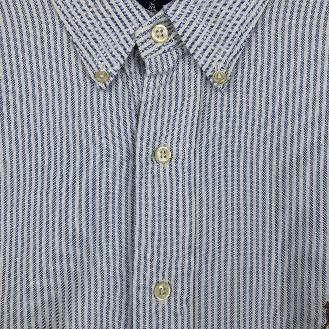 Ralph Lauren Classic Fit Long Sleeve Button Down Striped Shirt, Men's Size L cotton blue type Vintage Second Hand