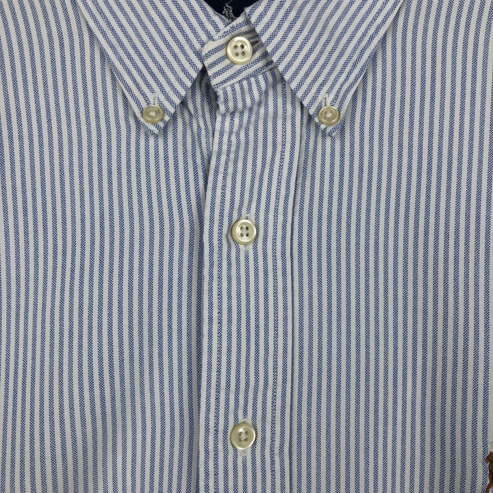 Ralph Lauren Classic Fit Long Sleeve Button Down Striped Shirt, Men's Size L cotton blue type Vintage Second Hand