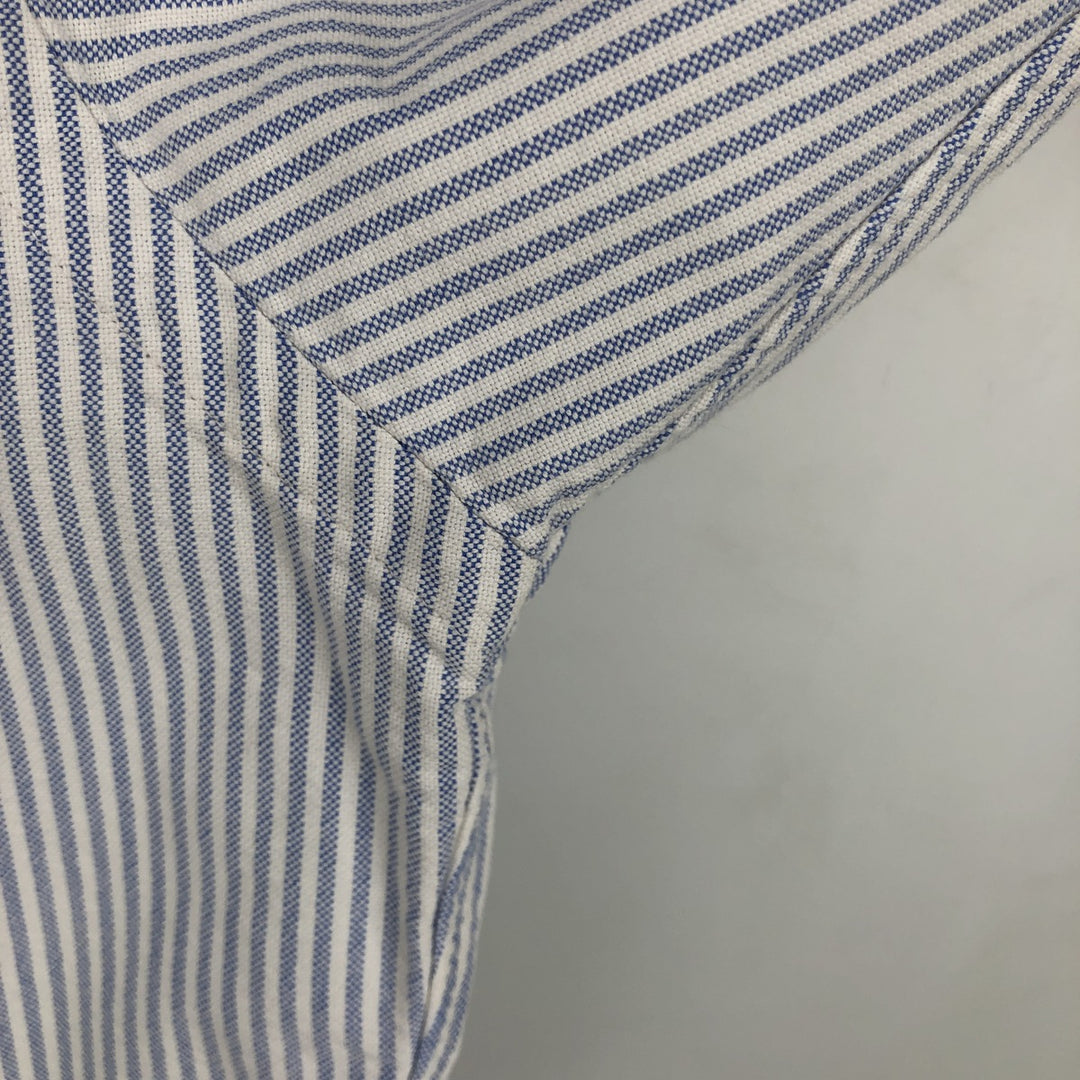 Ralph Lauren Classic Fit Long Sleeve Button Down Striped Shirt, Men's Size L cotton blue type Vintage Second Hand