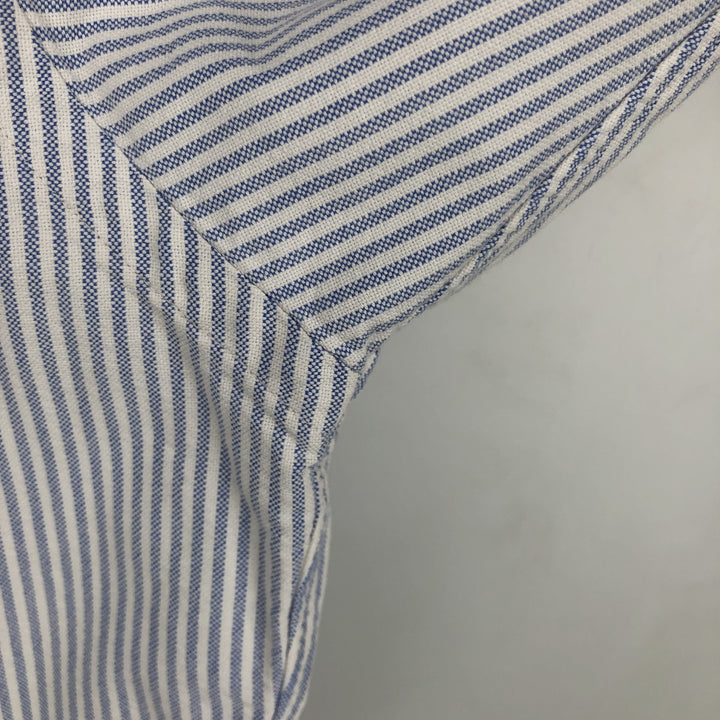 Ralph Lauren Classic Fit Long Sleeve Button Down Striped Shirt, Men's Size L cotton blue type Vintage Second Hand
