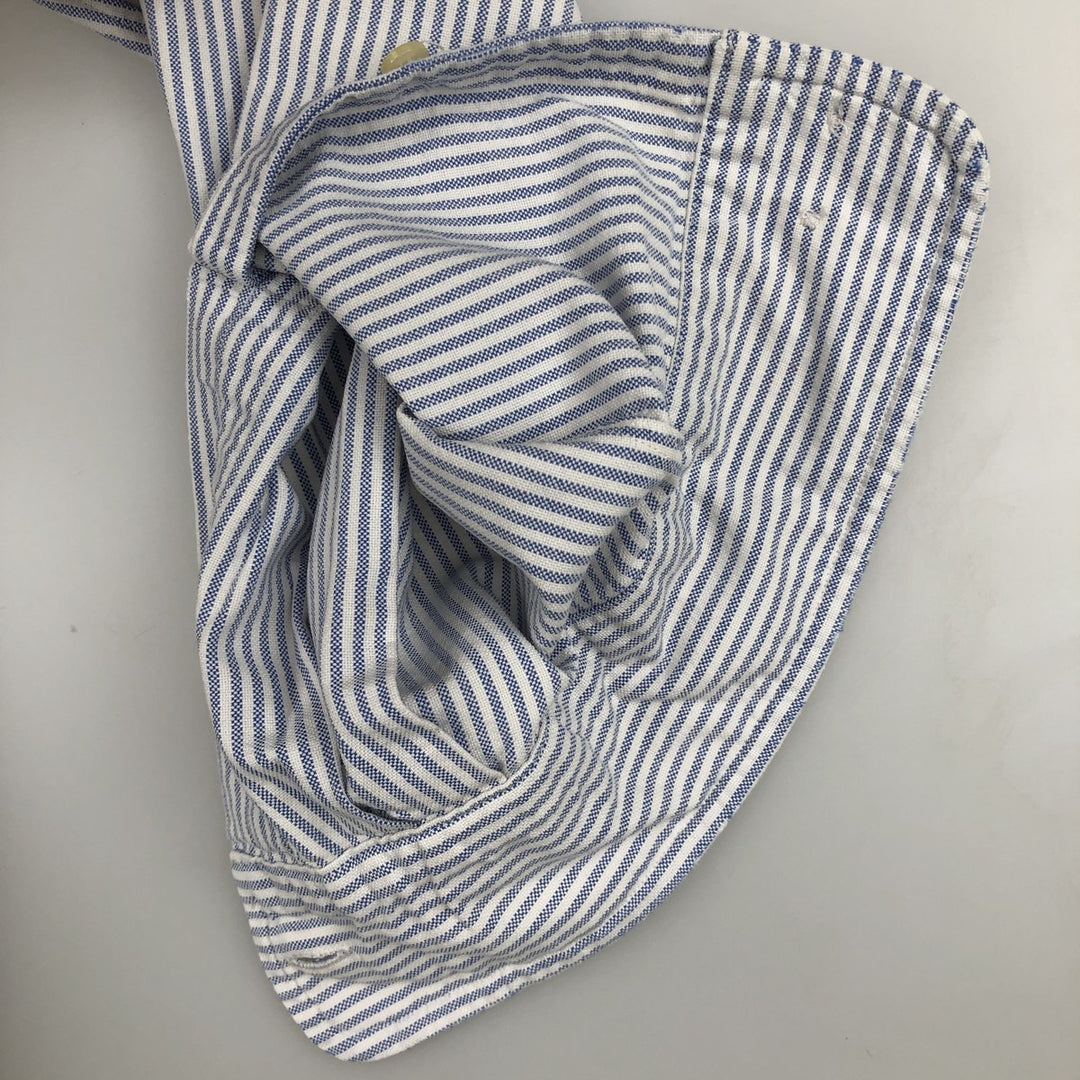 Ralph Lauren Classic Fit Long Sleeve Button Down Striped Shirt, Men's Size L cotton blue type Vintage Second Hand