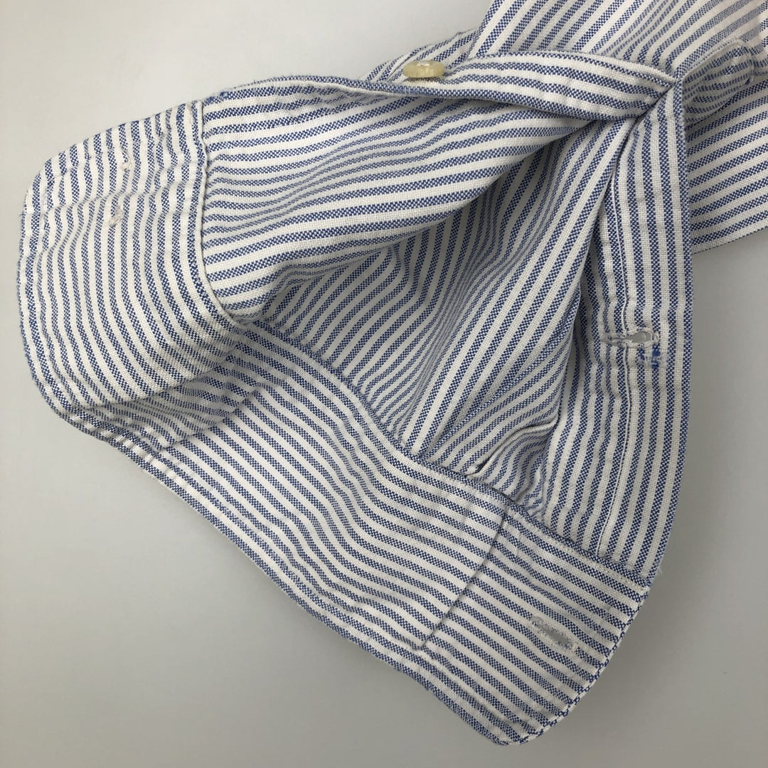 Ralph Lauren Classic Fit Long Sleeve Button Down Striped Shirt, Men's Size L cotton blue type Vintage Second Hand