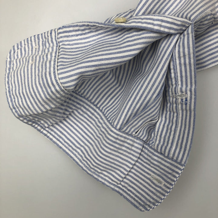 Ralph Lauren Classic Fit Long Sleeve Button Down Striped Shirt, Men's Size L cotton blue type Vintage Second Hand