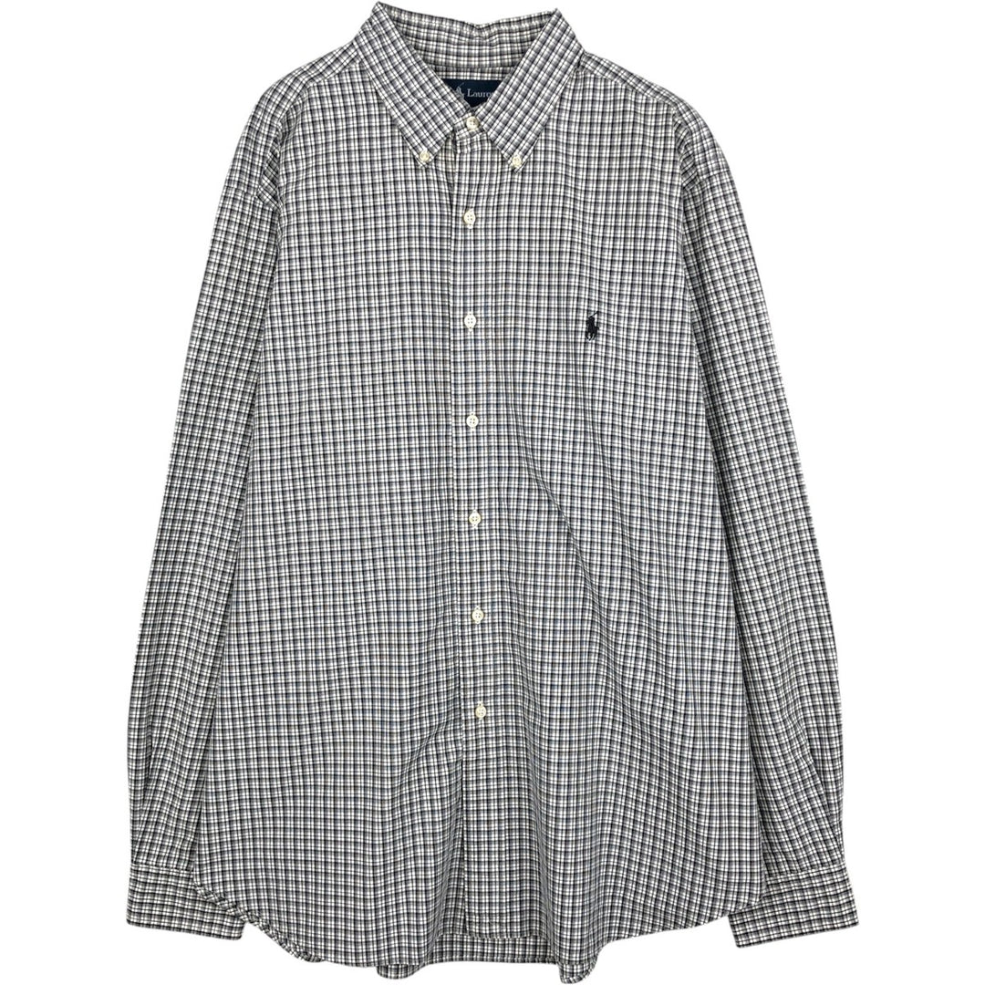Ralph Lauren Classic Fit Long Sleeve Button Down Check Shirt Men's XL cotton black type Vintage Second Hand