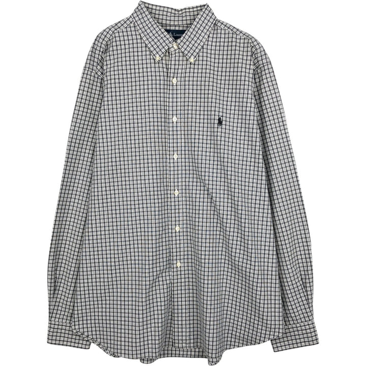 Ralph Lauren Classic Fit Long Sleeve Button Down Check Shirt Men's XL cotton black type Vintage Second Hand