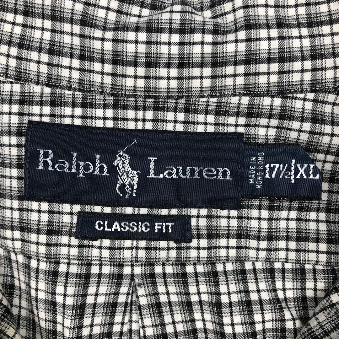 Ralph Lauren Classic Fit Long Sleeve Button Down Check Shirt Men's XL cotton black type Vintage Second Hand