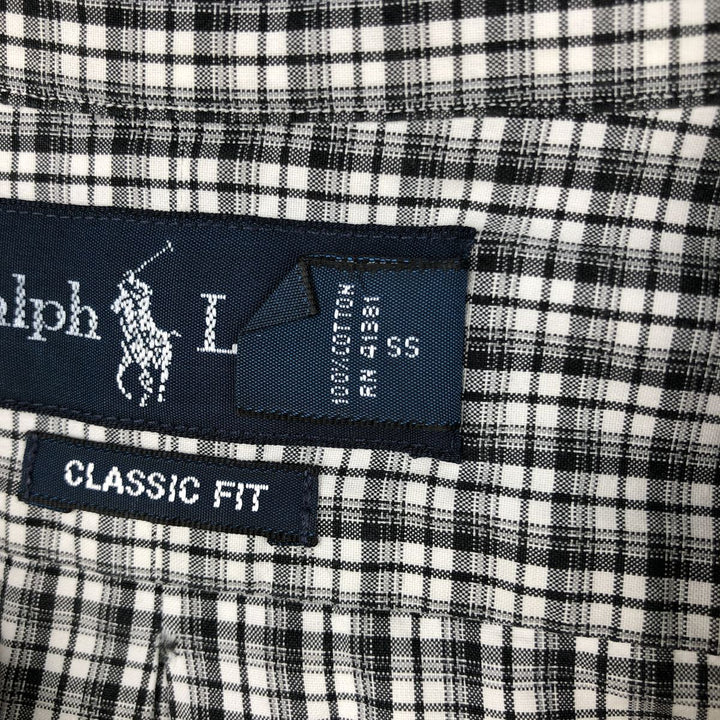 Ralph Lauren Classic Fit Long Sleeve Button Down Check Shirt Men's XL cotton black type Vintage Second Hand