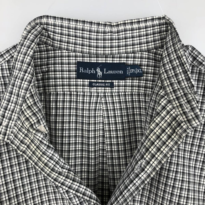 Ralph Lauren Classic Fit Long Sleeve Button Down Check Shirt Men's XL cotton black type Vintage Second Hand