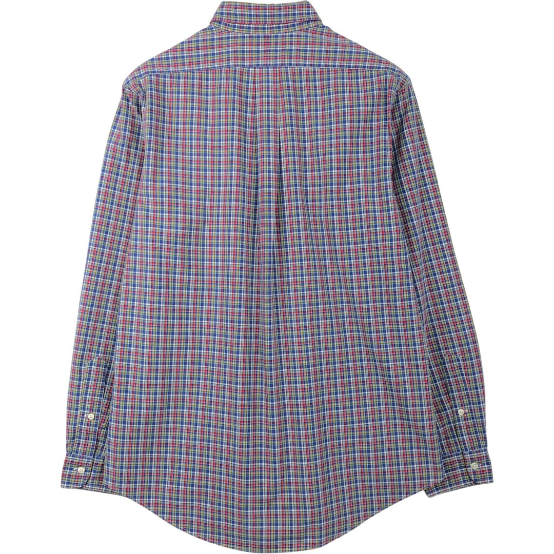 Ralph Lauren long sleeve button down check shirt, men's size L cotton blue type Vintage Second Hand