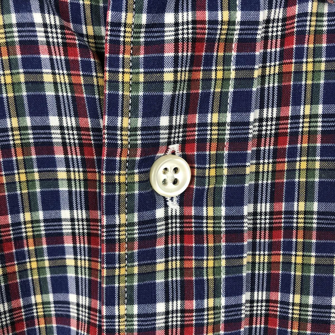 Ralph Lauren long sleeve button down check shirt, men's size L cotton blue type Vintage Second Hand