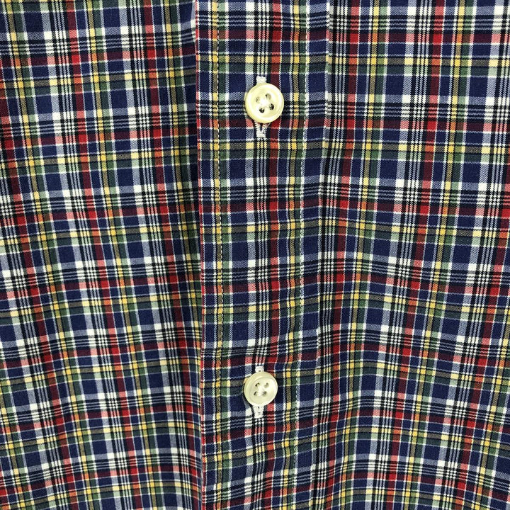 Ralph Lauren long sleeve button down check shirt, men's size L cotton blue type Vintage Second Hand
