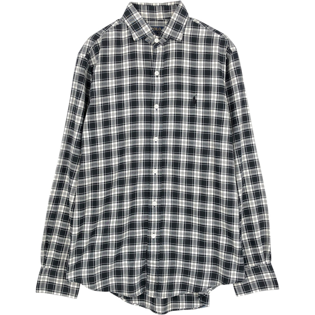 Ralph Lauren POLO RALPH LAUREN Check Pattern Long-Sleeve Cotton Shirt, Men's Size M (approx.) cotton black type Vintage Second Hand