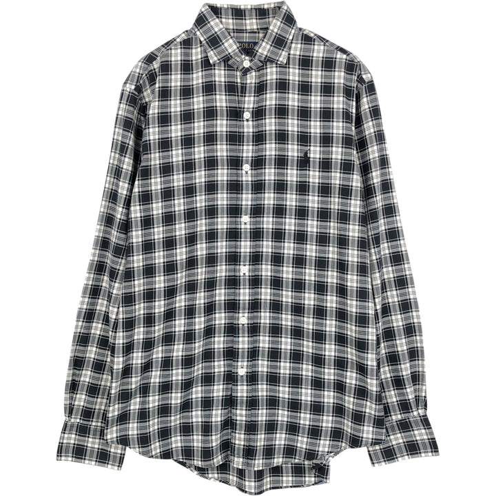 Ralph Lauren POLO RALPH LAUREN Check Pattern Long-Sleeve Cotton Shirt, Men's Size M (approx.) cotton black type Vintage Second Hand