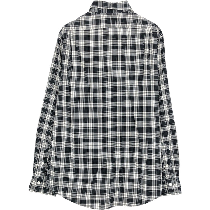 Ralph Lauren POLO RALPH LAUREN Check Pattern Long-Sleeve Cotton Shirt, Men's Size M (approx.) cotton black type Vintage Second Hand