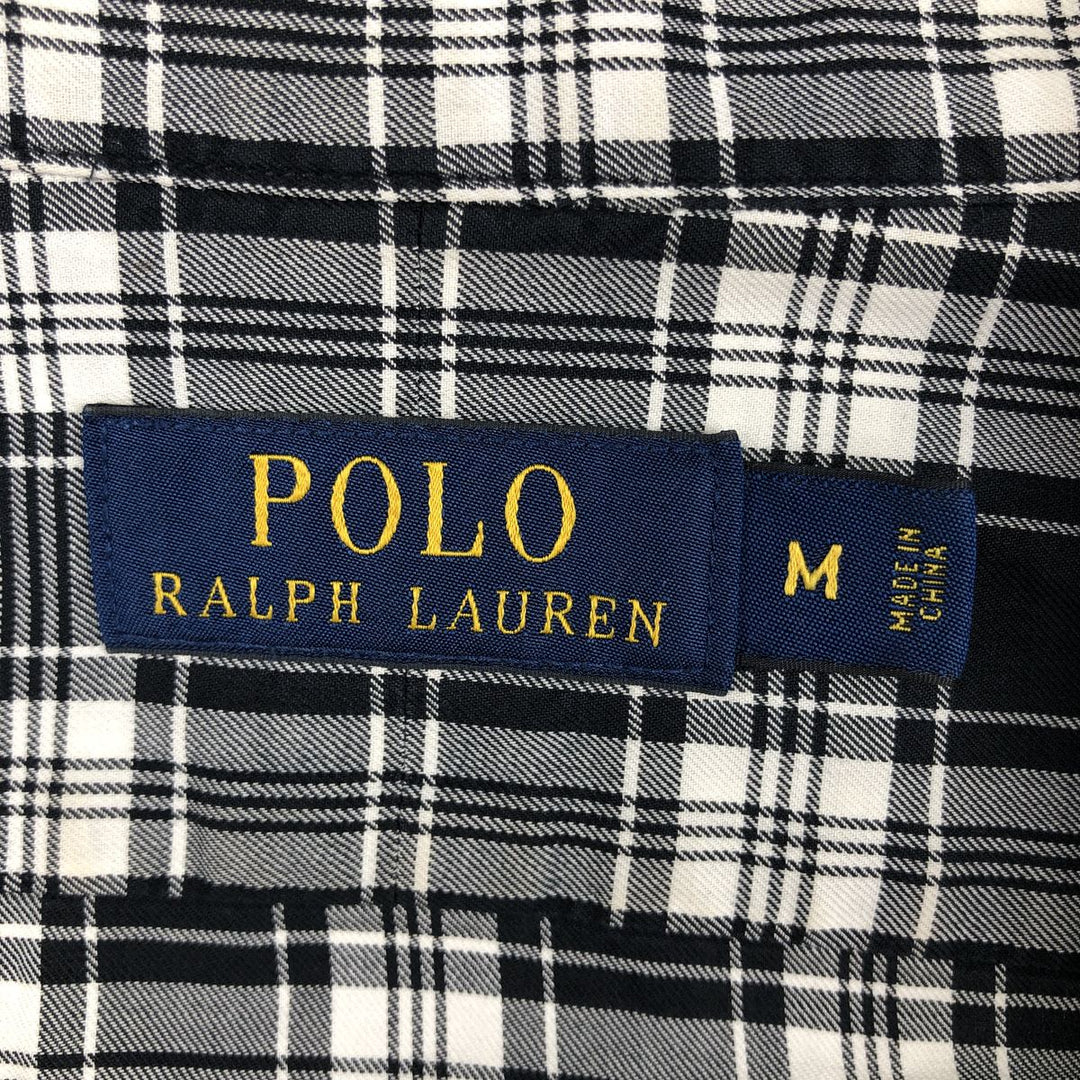 Ralph Lauren POLO RALPH LAUREN Check Pattern Long-Sleeve Cotton Shirt, Men's Size M (approx.) cotton black type Vintage Second Hand