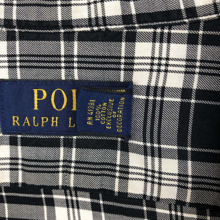 Ralph Lauren POLO RALPH LAUREN Check Pattern Long-Sleeve Cotton Shirt, Men's Size M (approx.) cotton black type Vintage Second Hand