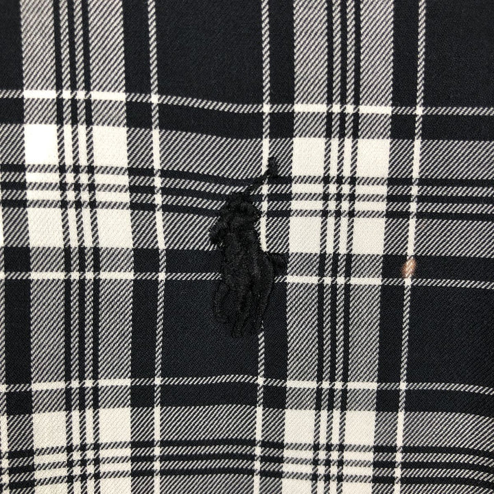 Ralph Lauren POLO RALPH LAUREN Check Pattern Long-Sleeve Cotton Shirt, Men's Size M (approx.) cotton black type Vintage Second Hand