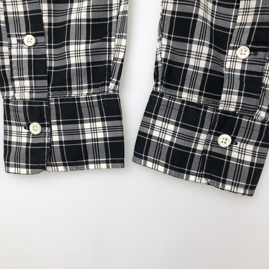 Ralph Lauren POLO RALPH LAUREN Check Pattern Long-Sleeve Cotton Shirt, Men's Size M (approx.) cotton black type Vintage Second Hand