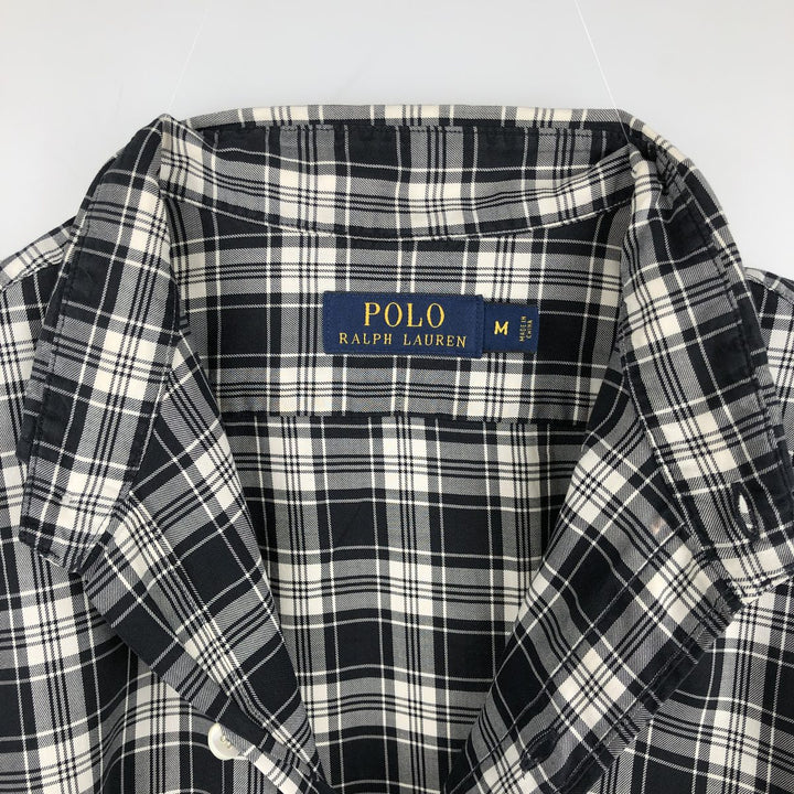 Ralph Lauren POLO RALPH LAUREN Check Pattern Long-Sleeve Cotton Shirt, Men's Size M (approx.) cotton black type Vintage Second Hand