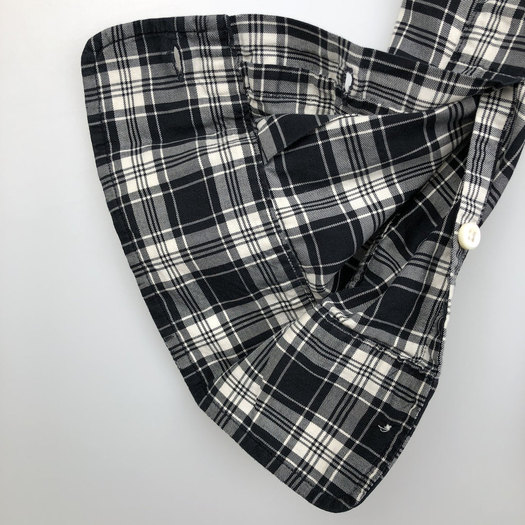 Ralph Lauren POLO RALPH LAUREN Check Pattern Long-Sleeve Cotton Shirt, Men's Size M (approx.) cotton black type Vintage Second Hand