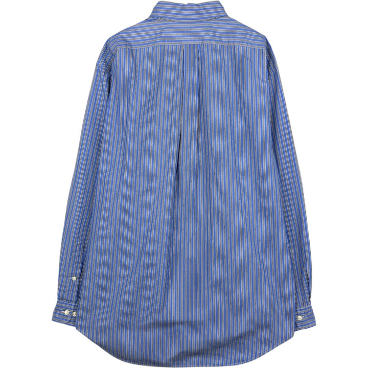 Ralph Lauren Classic Fit Multi Stripe Long Sleeve Button Down Striped Shirt Men's Size L cotton blue type Vintage Second Hand