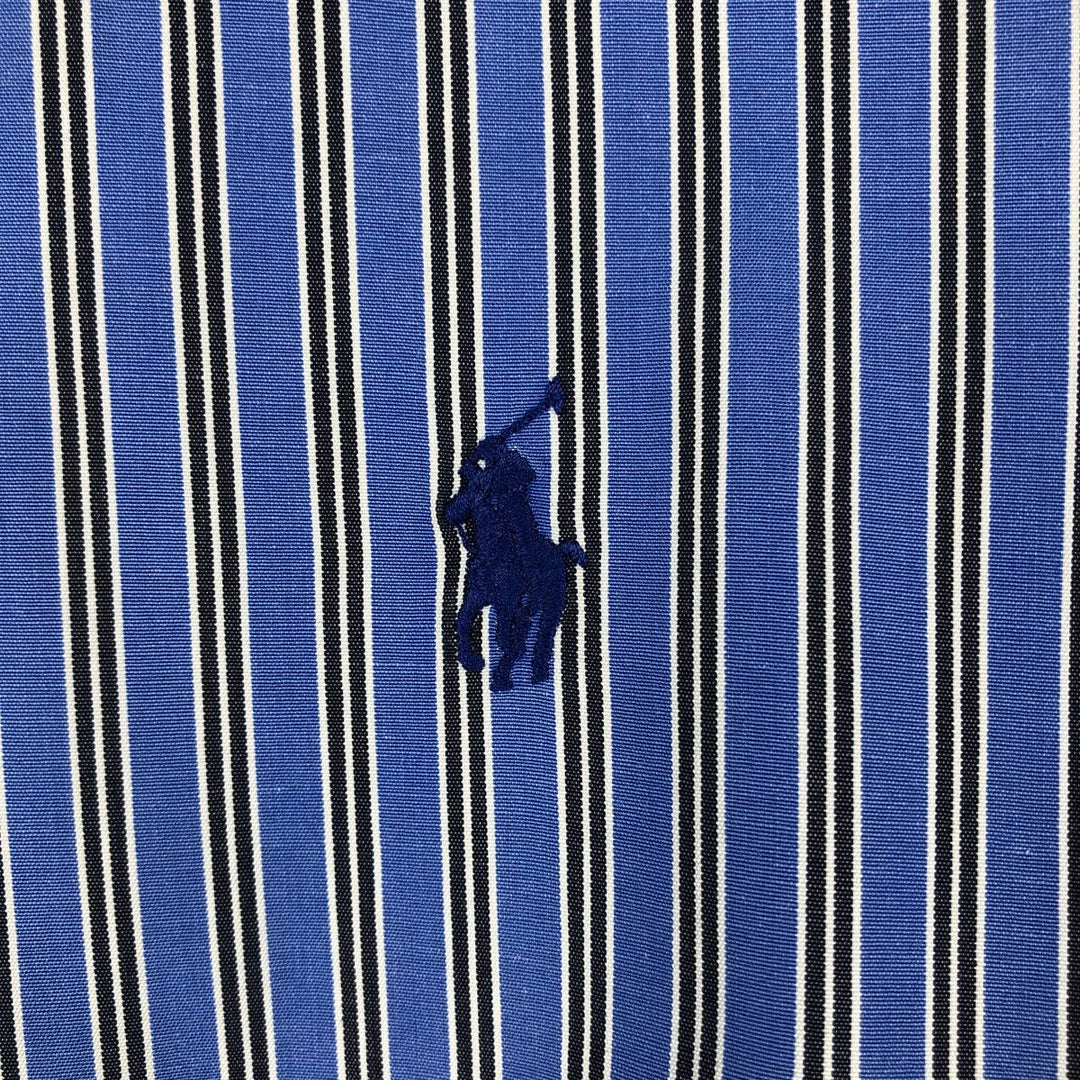 Ralph Lauren Classic Fit Multi Stripe Long Sleeve Button Down Striped Shirt Men's Size L cotton blue type Vintage Second Hand