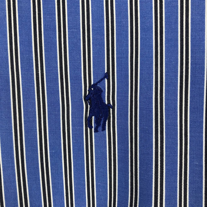 Ralph Lauren Classic Fit Multi Stripe Long Sleeve Button Down Striped Shirt Men's Size L cotton blue type Vintage Second Hand