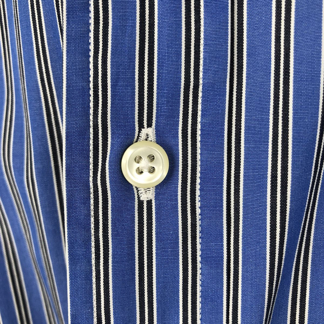 Ralph Lauren Classic Fit Multi Stripe Long Sleeve Button Down Striped Shirt Men's Size L cotton blue type Vintage Second Hand