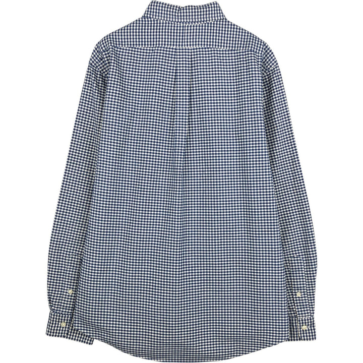 Ralph Lauren CUSTOM FIT Gingham Check Long Sleeve Button Down Check Shirt Men's XL cotton blue type Vintage Second Hand