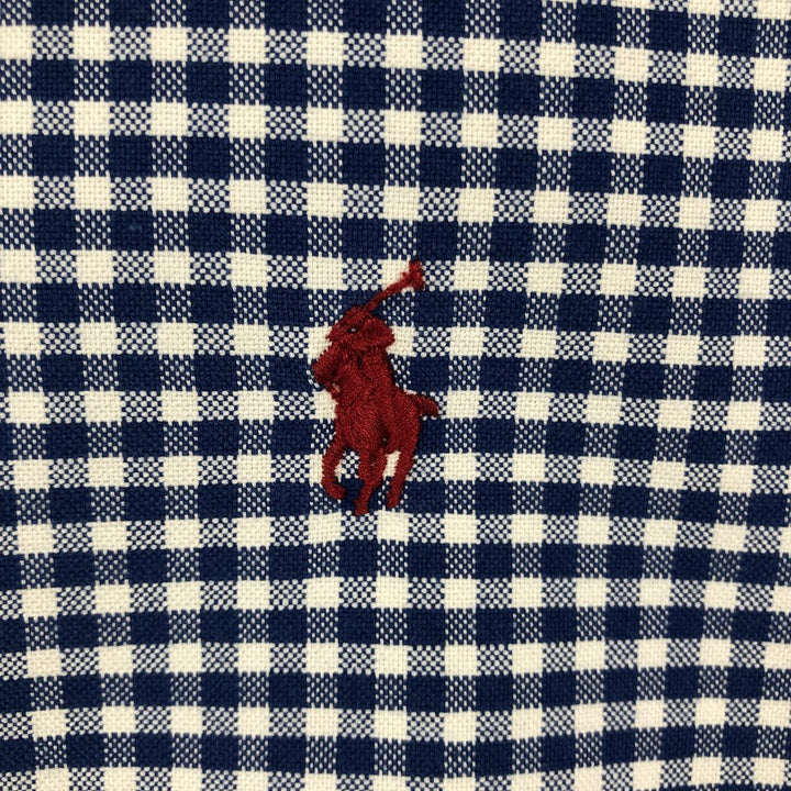 Ralph Lauren CUSTOM FIT Gingham Check Long Sleeve Button Down Check Shirt Men's XL cotton blue type Vintage Second Hand