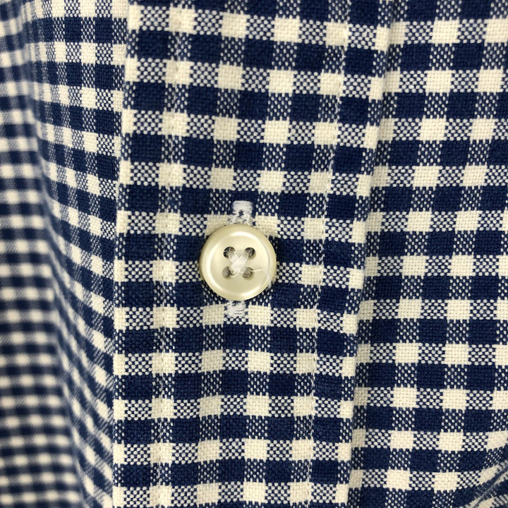 Ralph Lauren CUSTOM FIT Gingham Check Long Sleeve Button Down Check Shirt Men's XL cotton blue type Vintage Second Hand