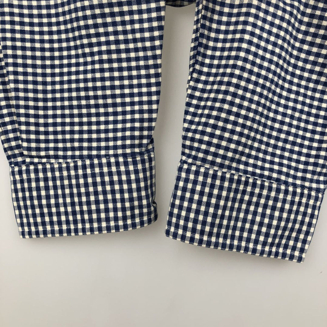 Ralph Lauren CUSTOM FIT Gingham Check Long Sleeve Button Down Check Shirt Men's XL cotton blue type Vintage Second Hand