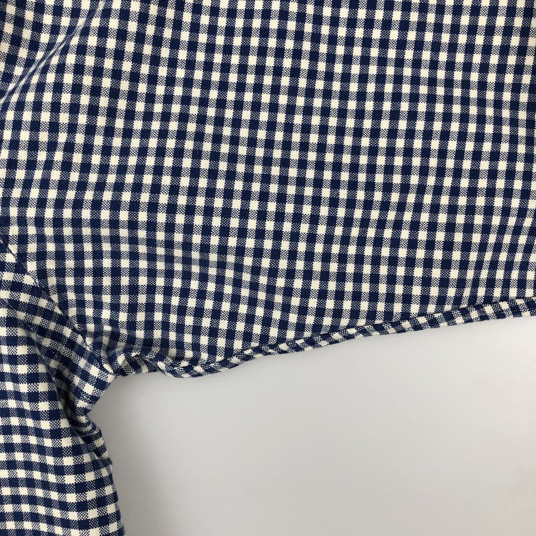 Ralph Lauren CUSTOM FIT Gingham Check Long Sleeve Button Down Check Shirt Men's XL cotton blue type Vintage Second Hand