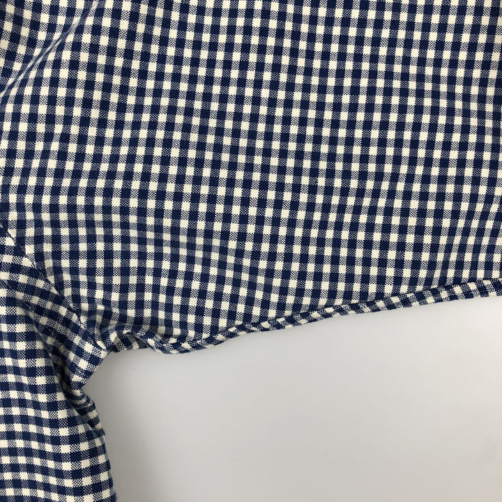 Ralph Lauren CUSTOM FIT Gingham Check Long Sleeve Button Down Check Shirt Men's XL cotton blue type Vintage Second Hand