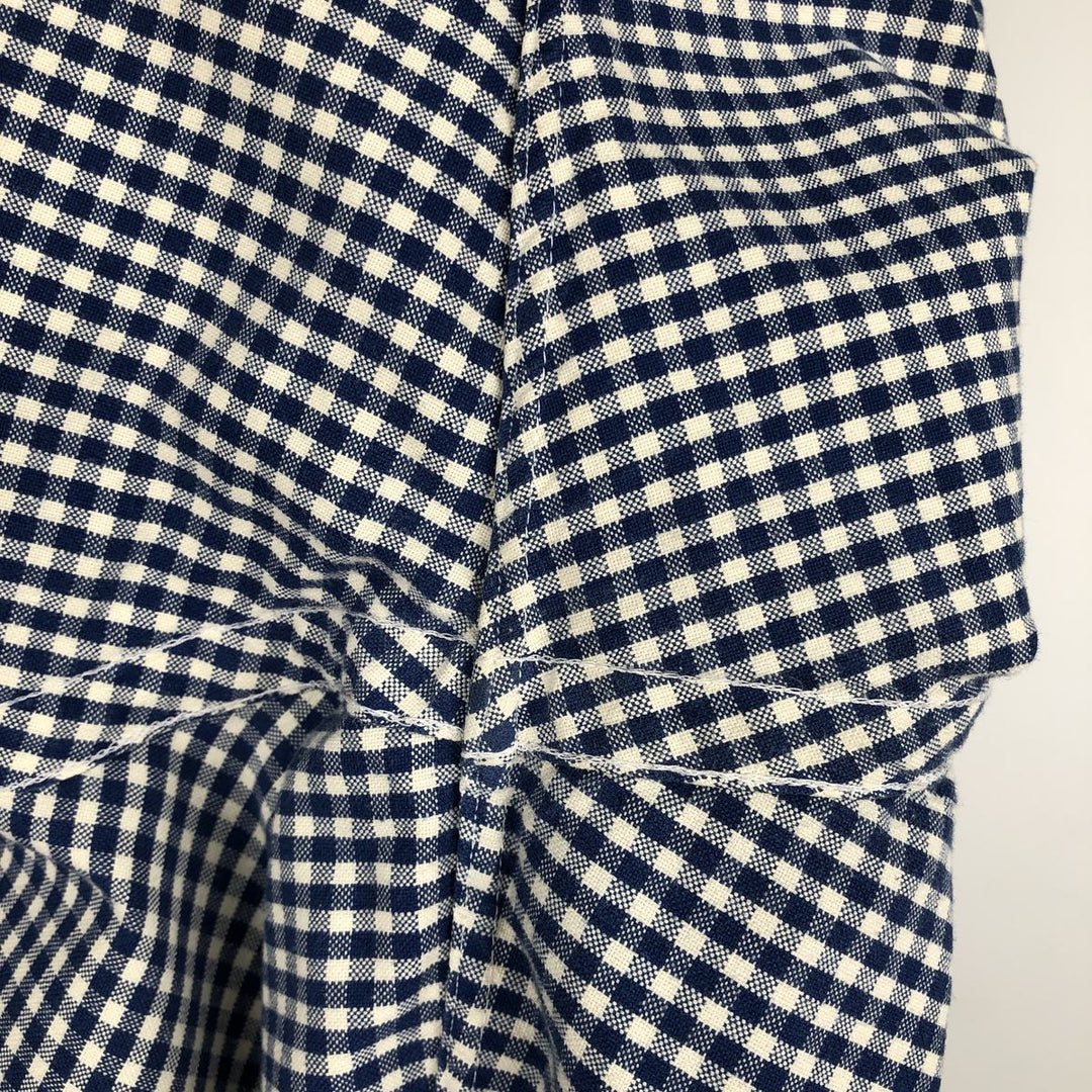 Ralph Lauren CUSTOM FIT Gingham Check Long Sleeve Button Down Check Shirt Men's XL cotton blue type Vintage Second Hand